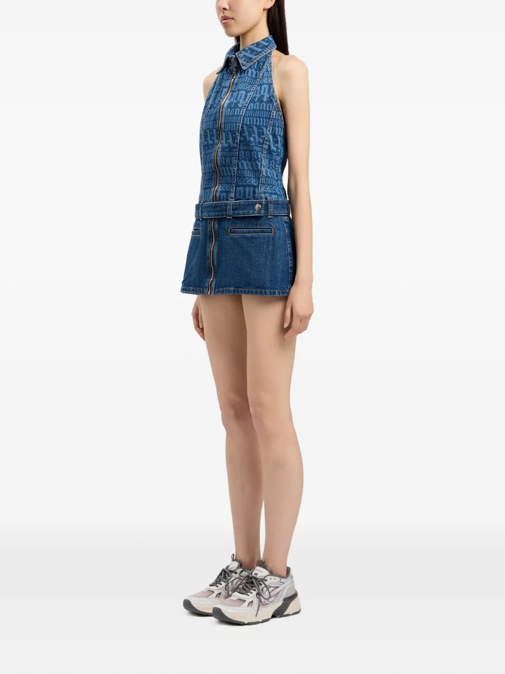Palm Angels Spijkerjurk met logo Blauw