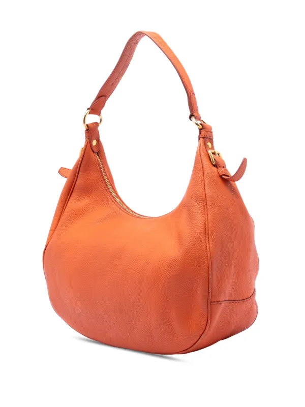 Prada Pre-Owned 2010-2026 Vitello Daino Zip Top Hobo Shoulder Bag