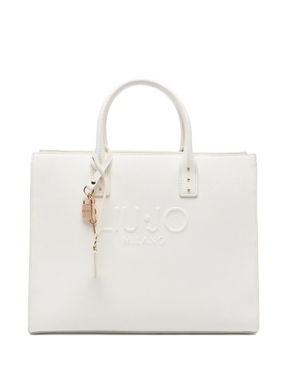 LIU JO logo-embossed padlock tote bag - Bianco