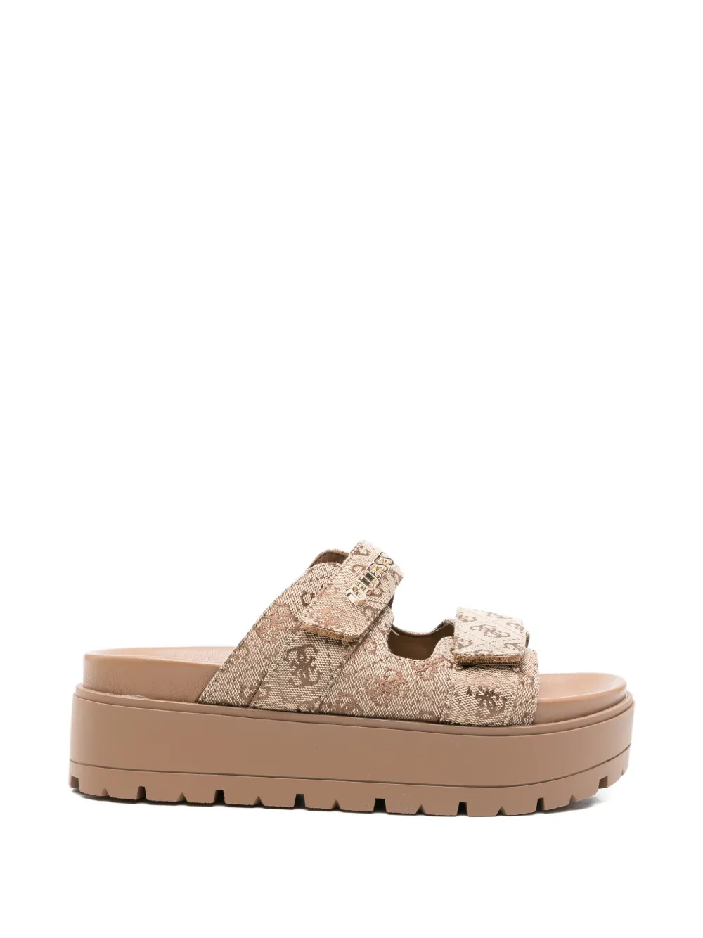 GUESS USA Sandalen met plateauzool en logo Beige