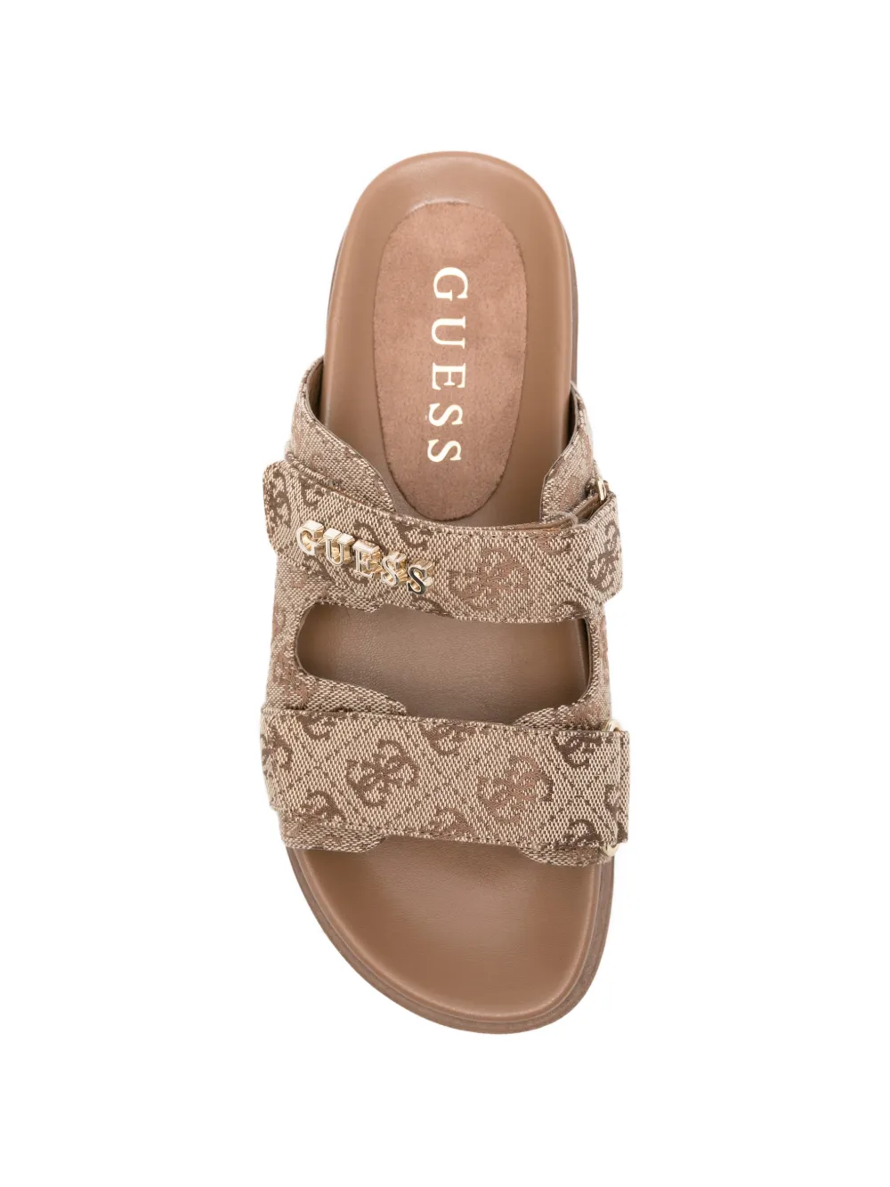GUESS USA Sandalen met plateauzool en logo Beige