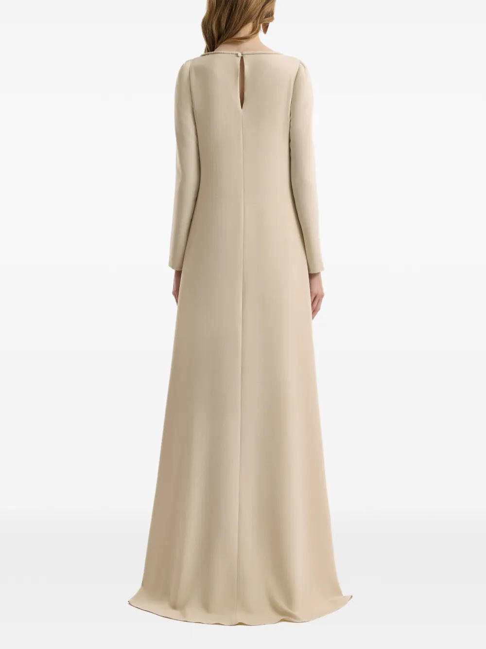 Gemy Maalouf A-lijn maxi-jurk met lange mouwen Beige