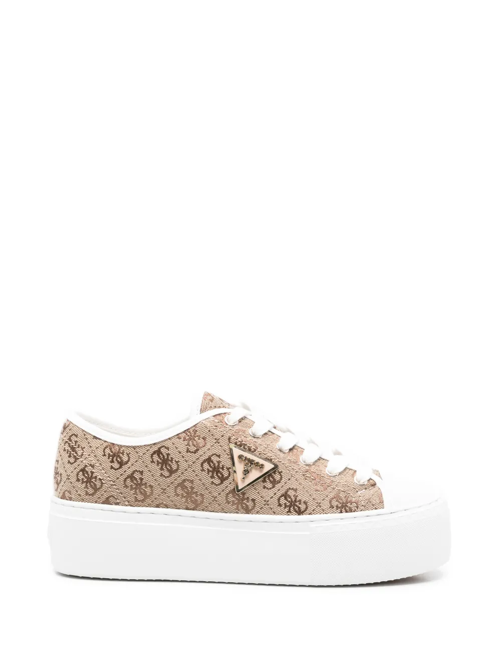 GUESS USA Sneakers met plateauzool en monogram Beige