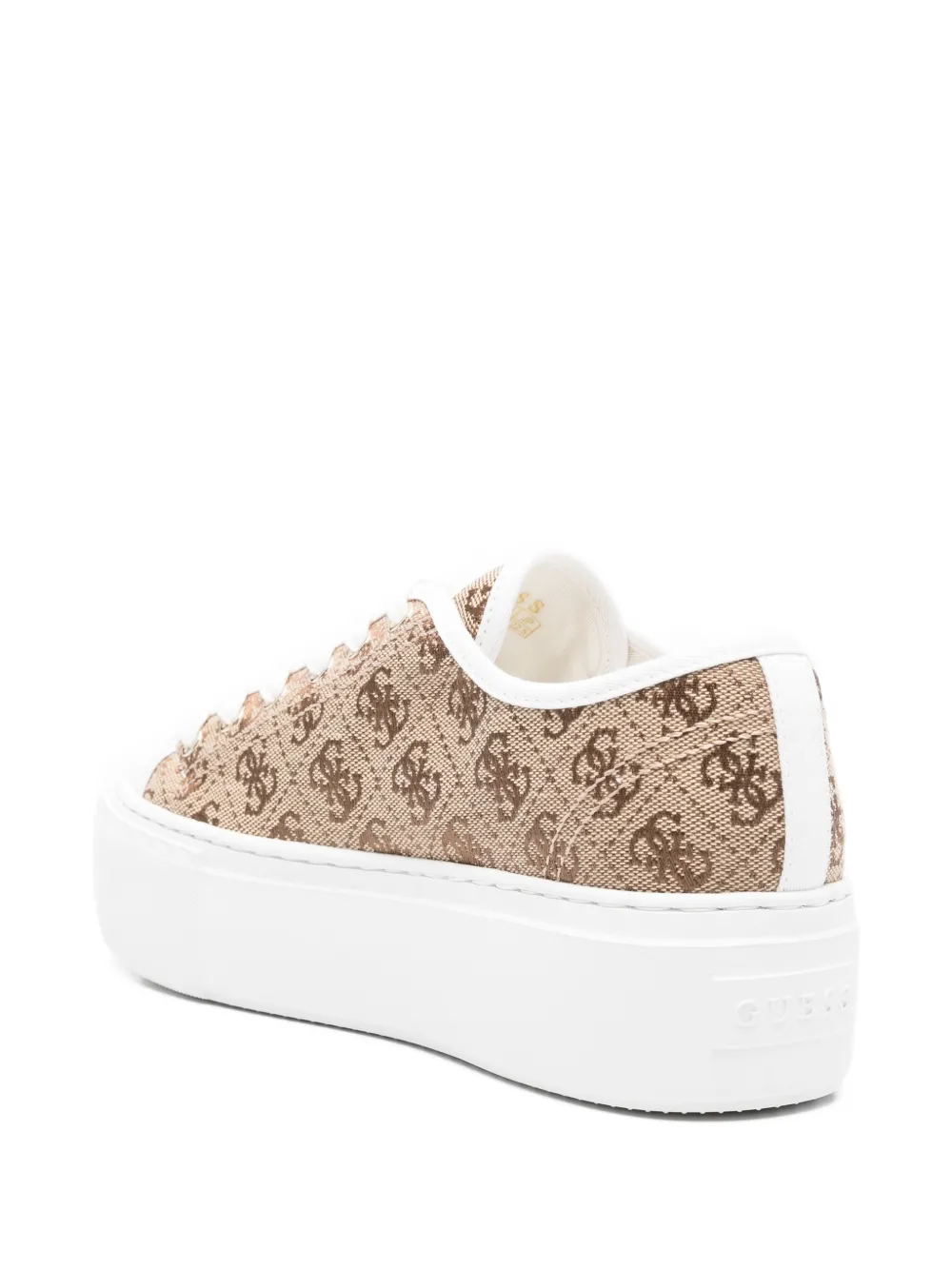 GUESS USA Sneakers met plateauzool en monogram Beige
