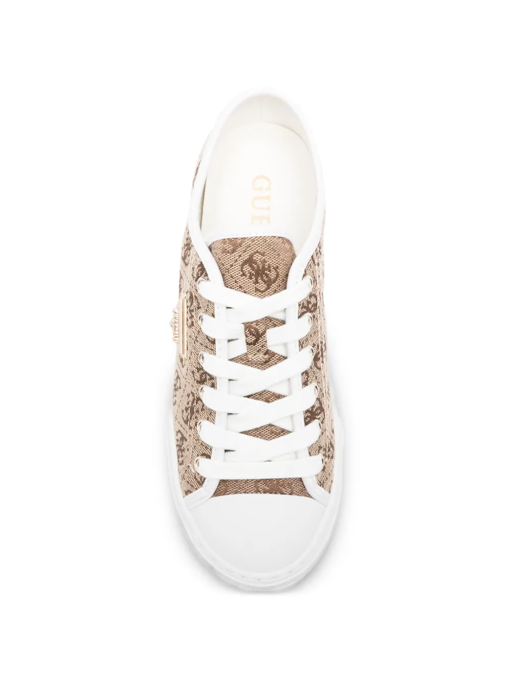 GUESS USA Sneakers met plateauzool en monogram Beige
