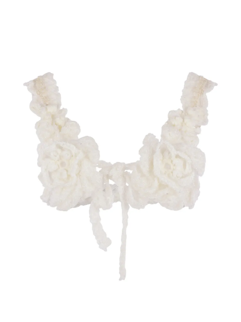 Comme des Garçons TAO floral-detail crop top - Bianco