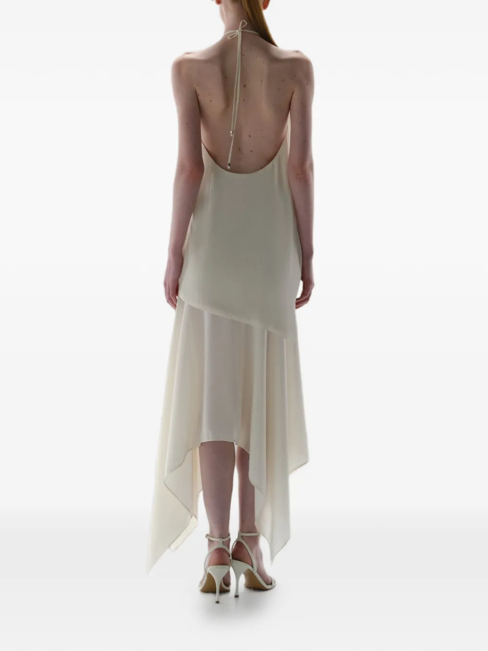 Baobab Rondine midi-jurk met halternek Beige