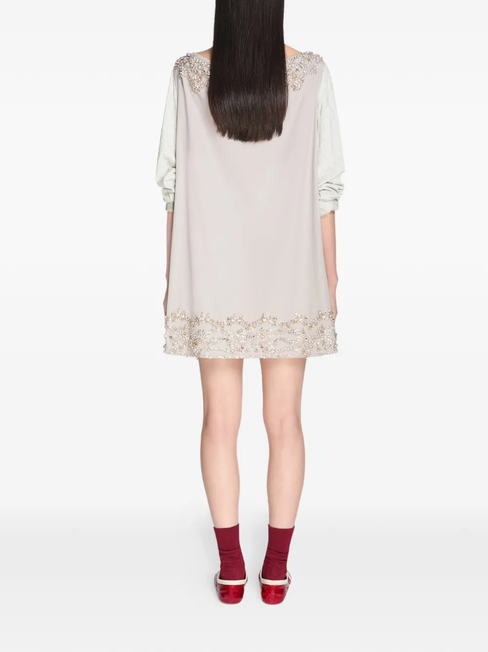 beaded-embellishment mini dress