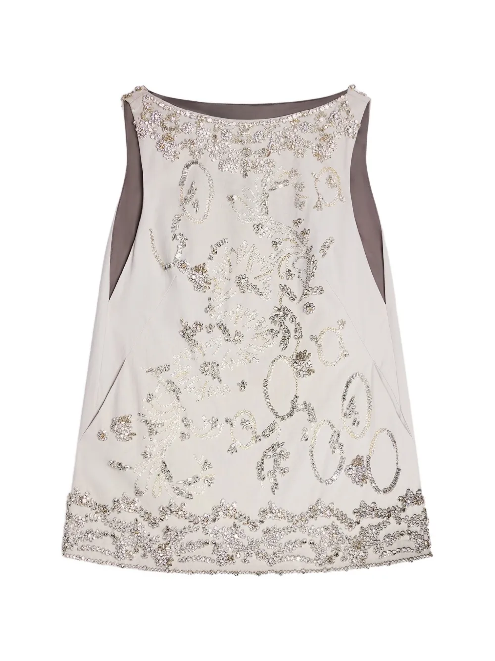 DRIES VAN NOTEN Mini-jurk verfraaid met kralen Beige