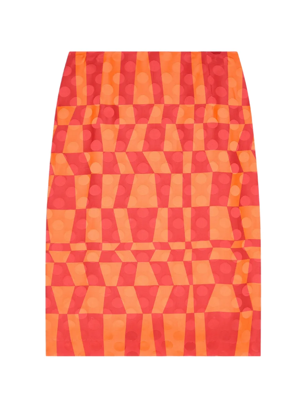 DRIES VAN NOTEN geometric-print midi skirt - Arancione