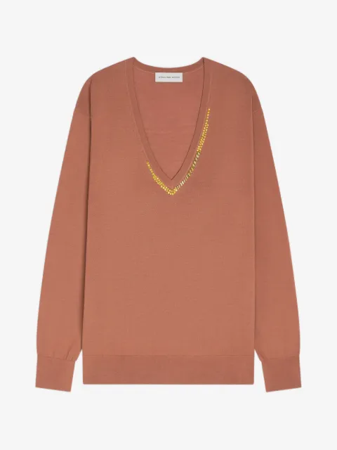 DRIES VAN NOTEN V领缀饰针织衫
