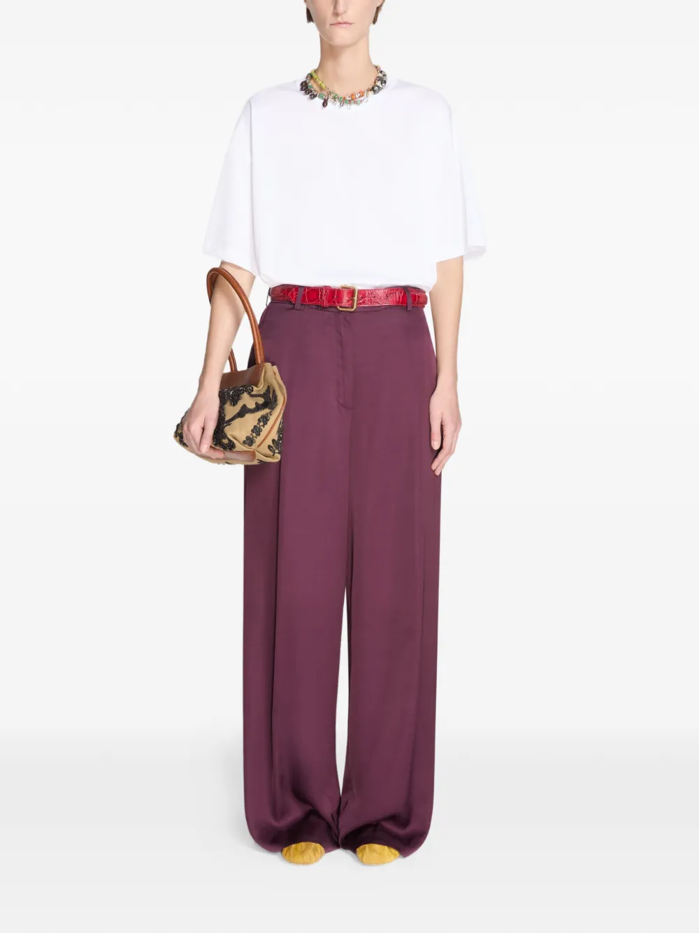  Dries Van Noten Crocodile-effect Buckle Belt - Red 