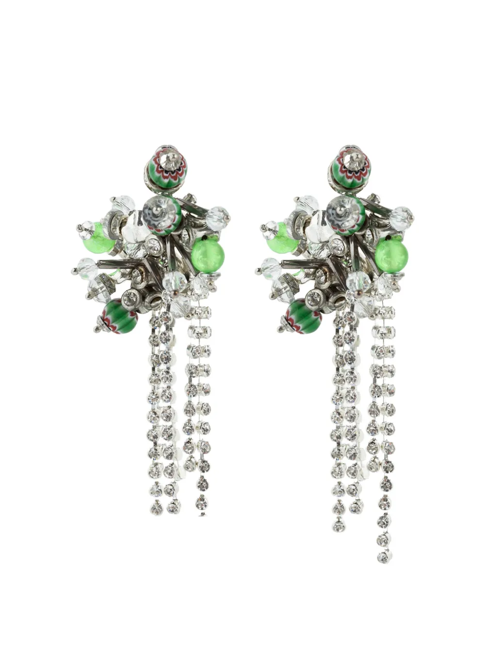 DRIES VAN NOTEN beaded drop earrings - Silver