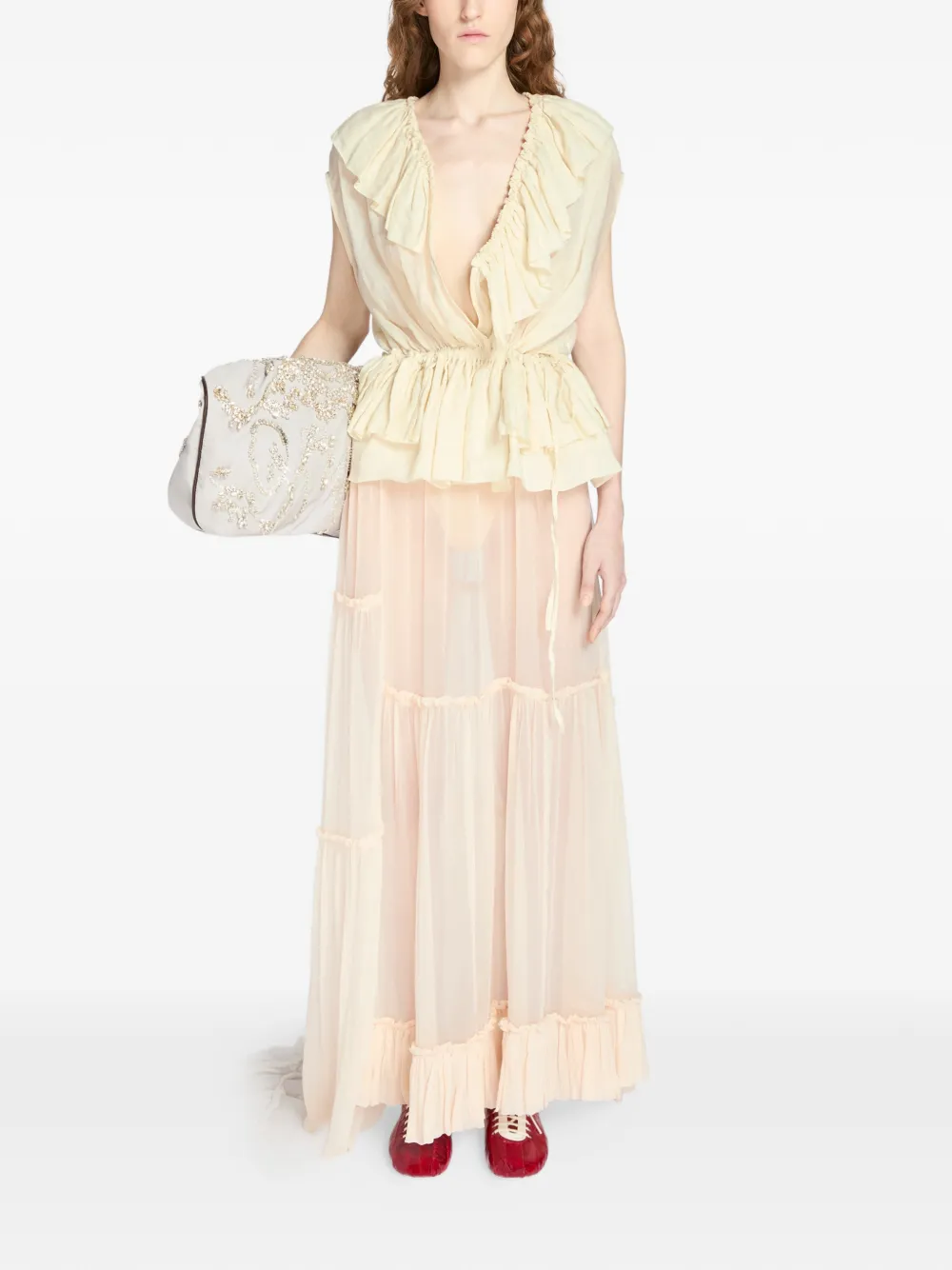  Dries Van Noten Ruffled Top - Neutrals 