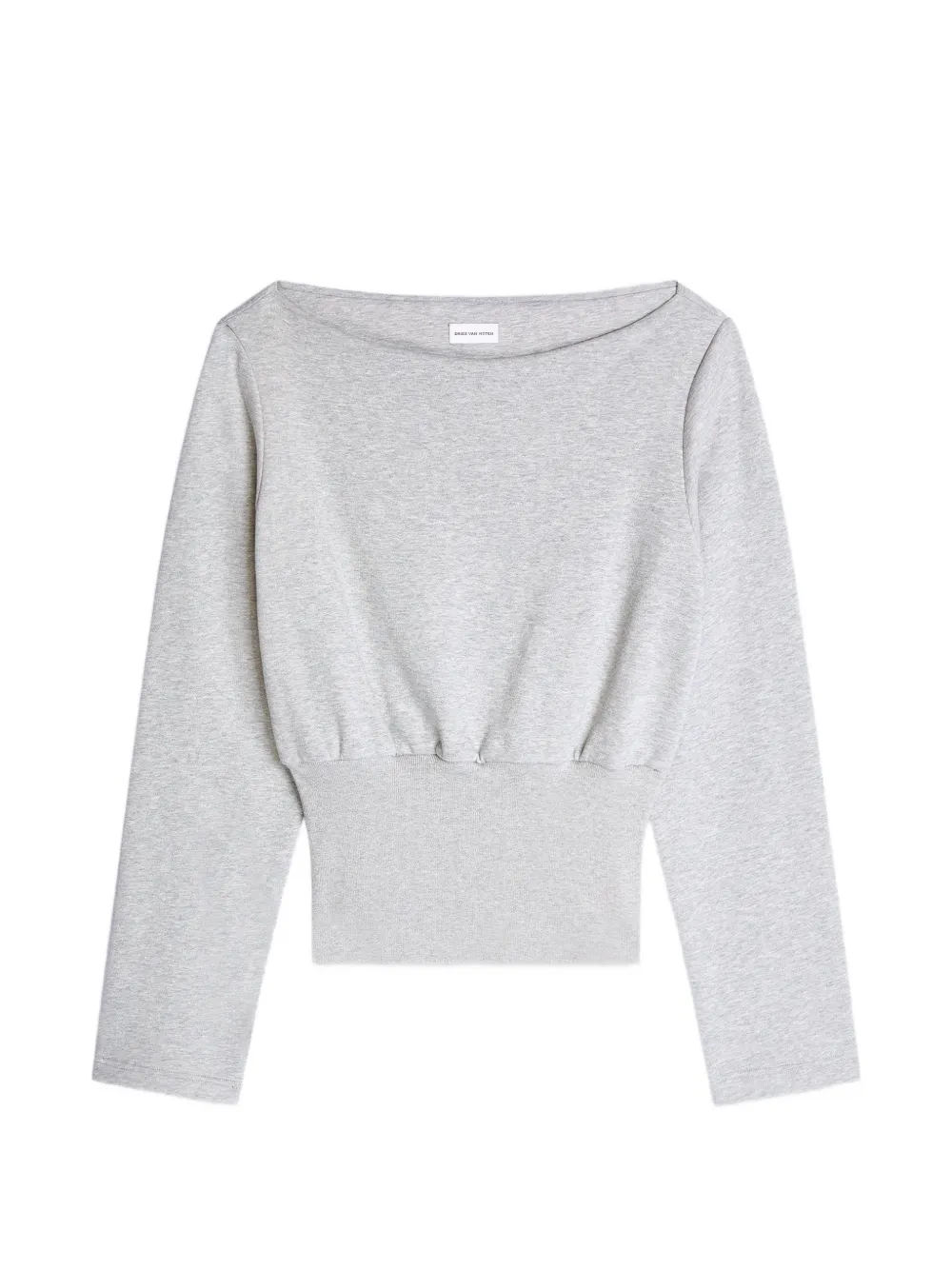 DRIES VAN NOTEN boat-neck long-sleeved top - Grigio