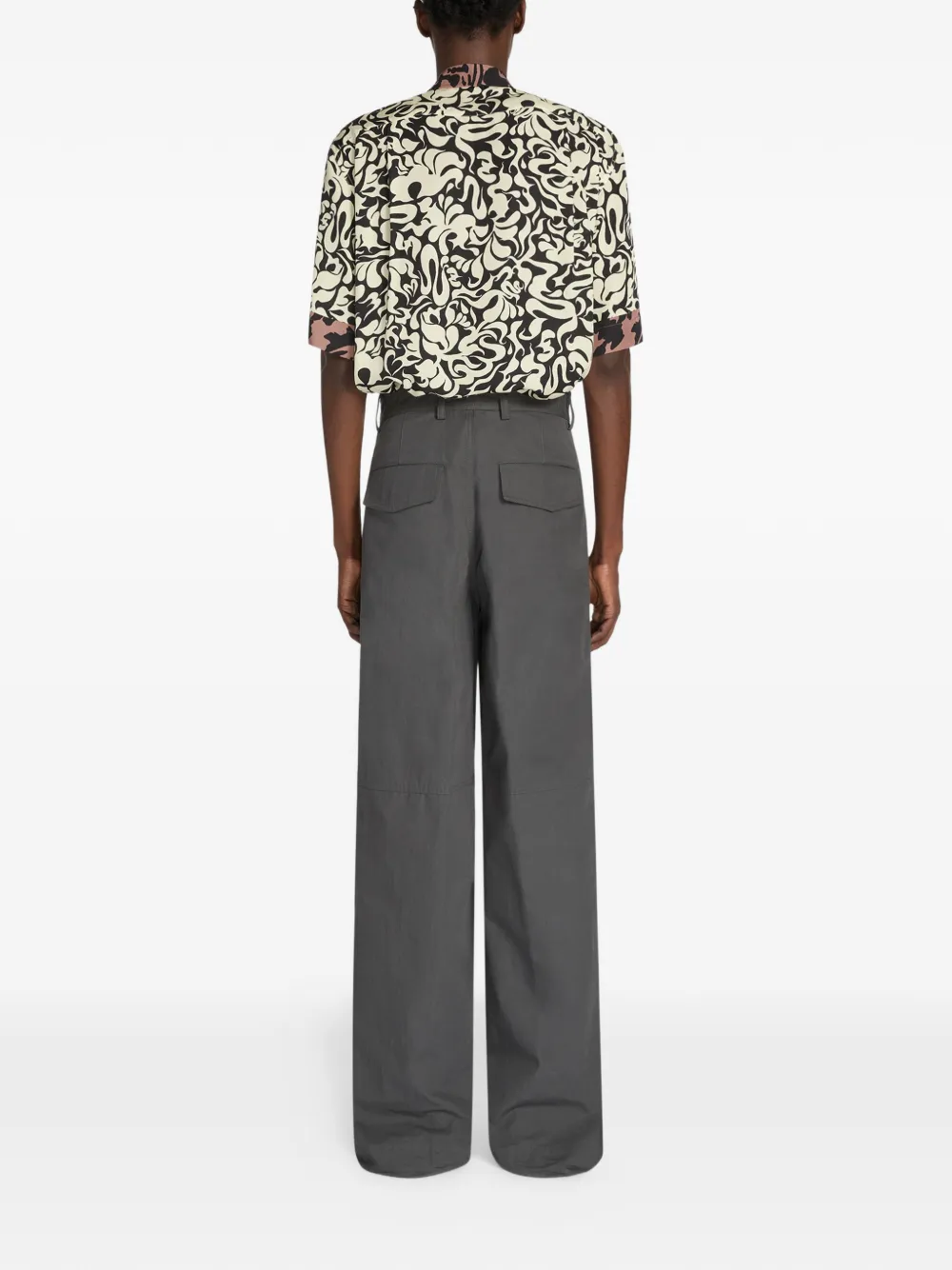 DRIES VAN NOTEN Broek met vlak Grijs