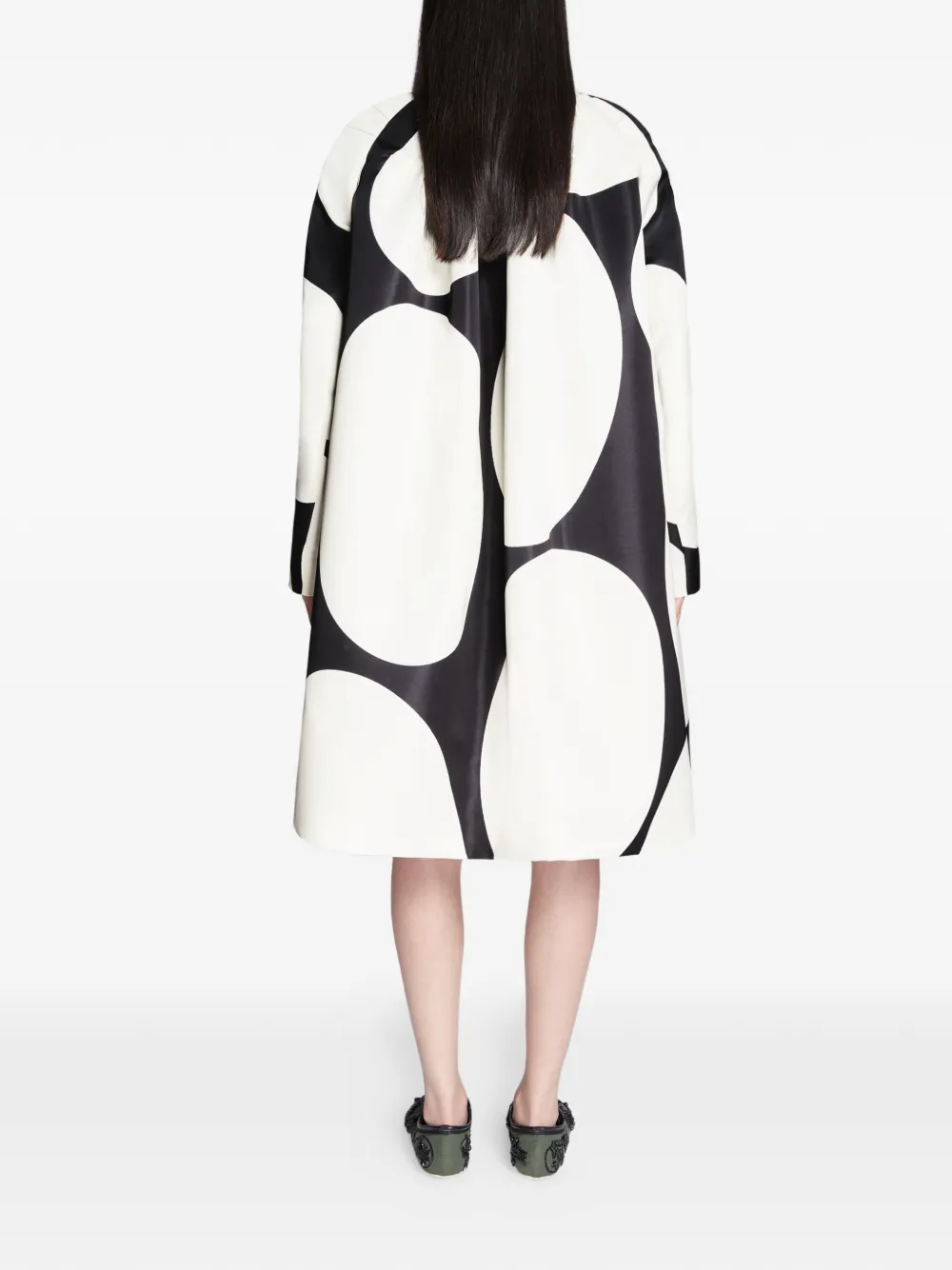 double-breasted printed coat