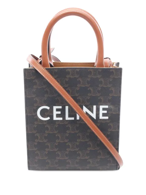 Celine Pre-Owned 2018-2025 Mini Triomphe Coated Canvas Vertical Cabas satchel
