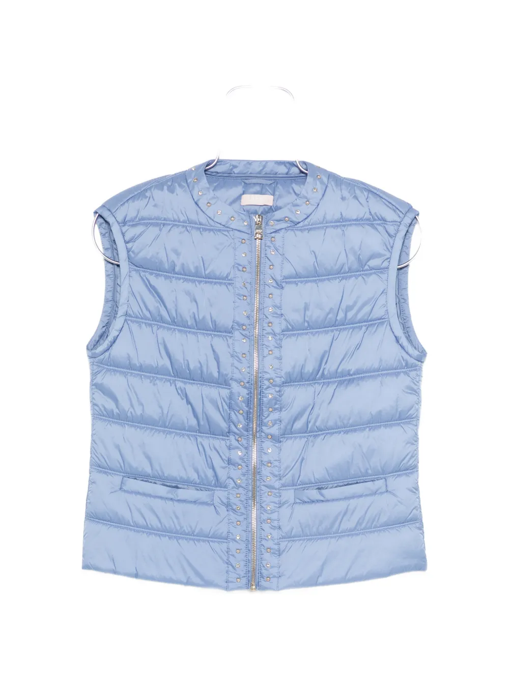 Liu •jo Stud-embellished Gilet In Blue