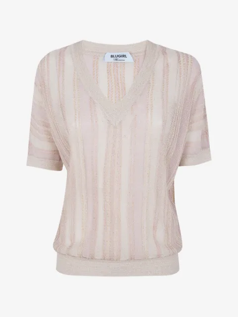 Blugirl striped V-neck sweater