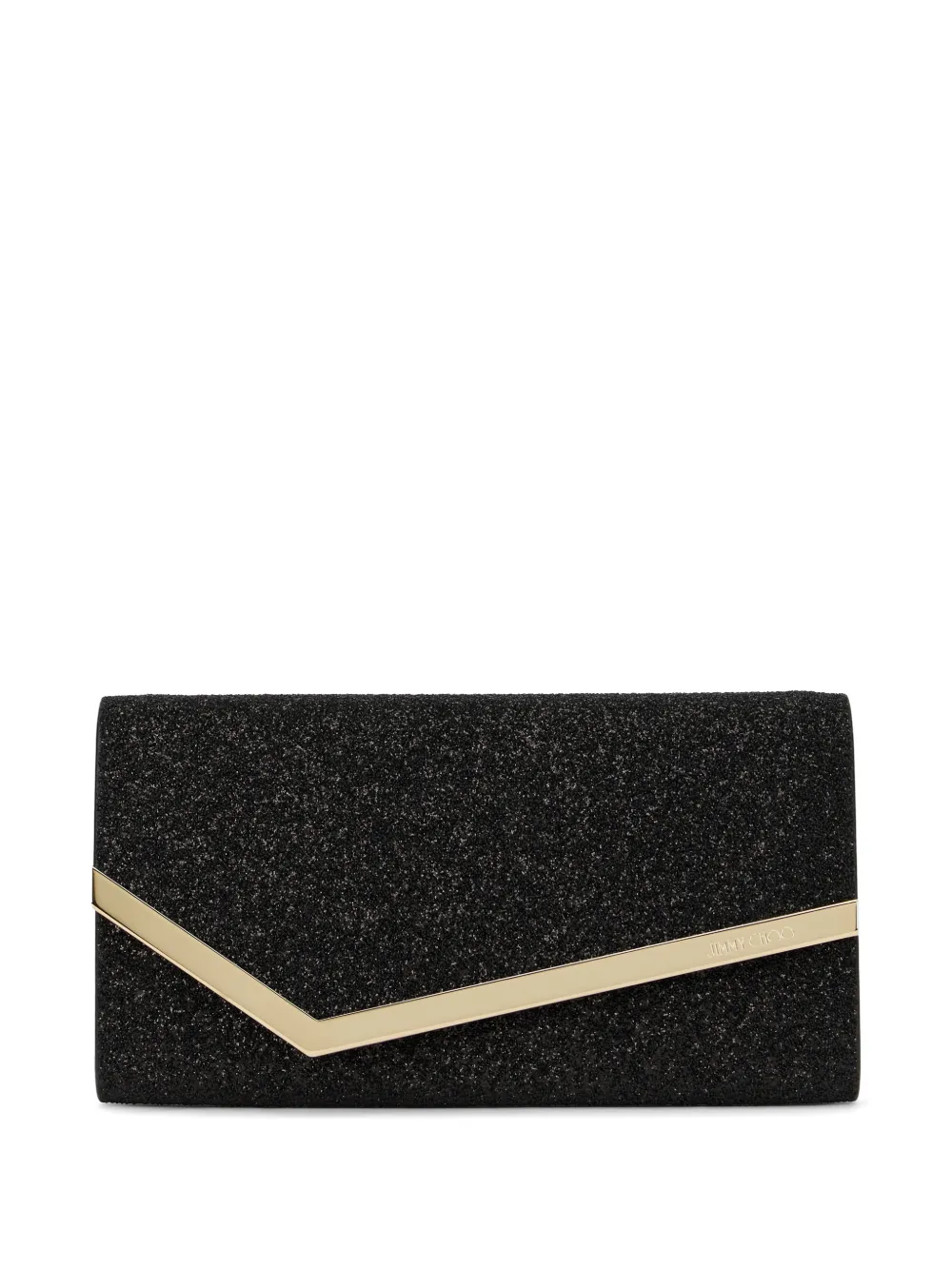 Jimmy Choo Emmie glitter clutch bag - Nero