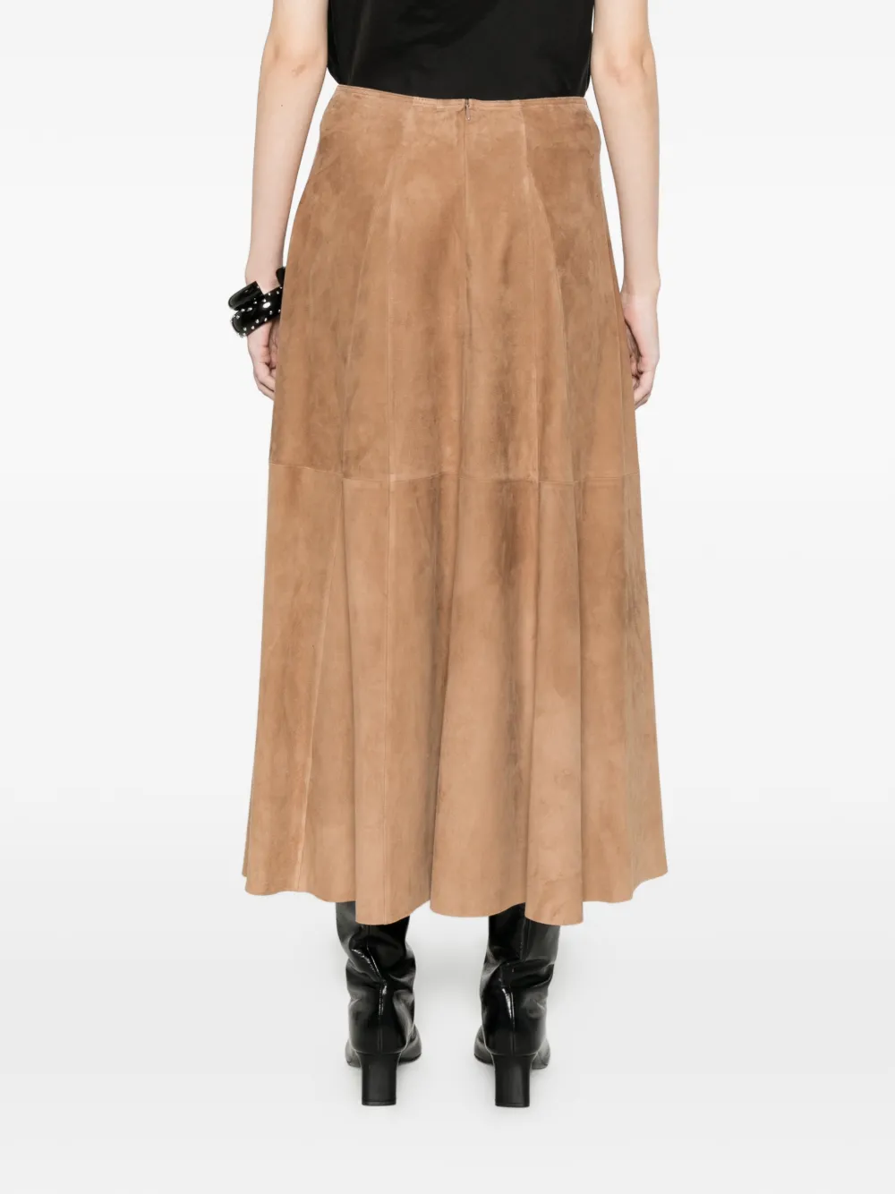Arma Eleni midi-rok met vlakken Beige