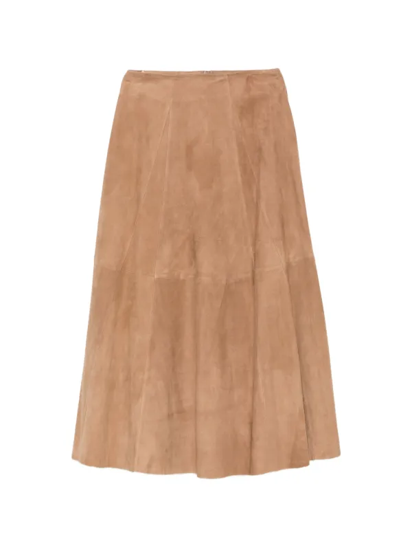Arma Eleni Panelled Midi Skirt in Neutrals