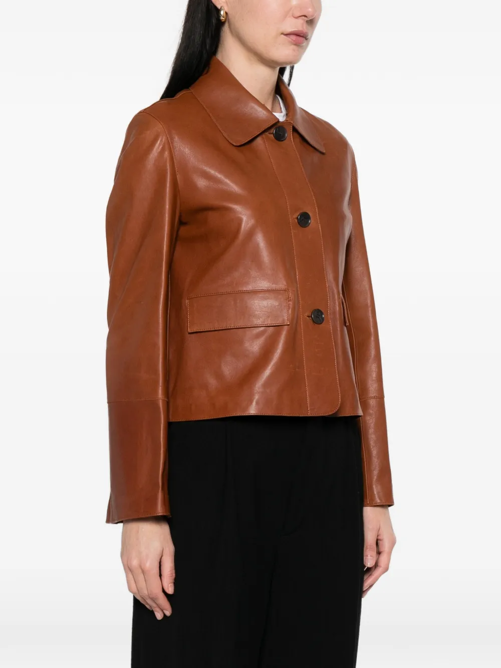  Arma Leather Jacket - Brown 