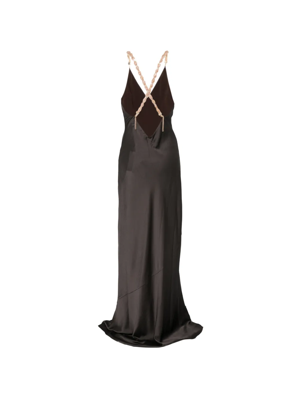 Saint Chain-Strap V-Neck Gown