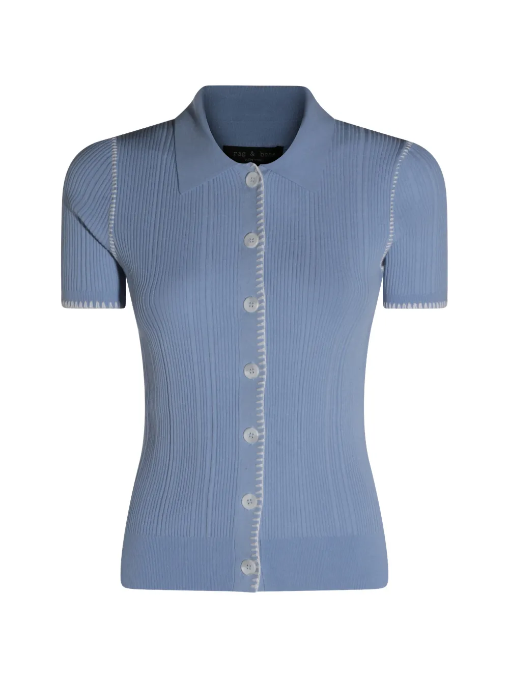 rag & bone button ribbed knitwear - Blu