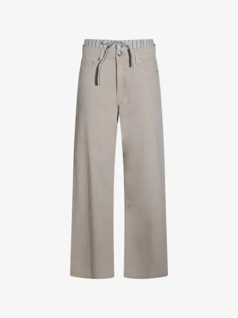 rag & bone striped-waist drawstring jeans