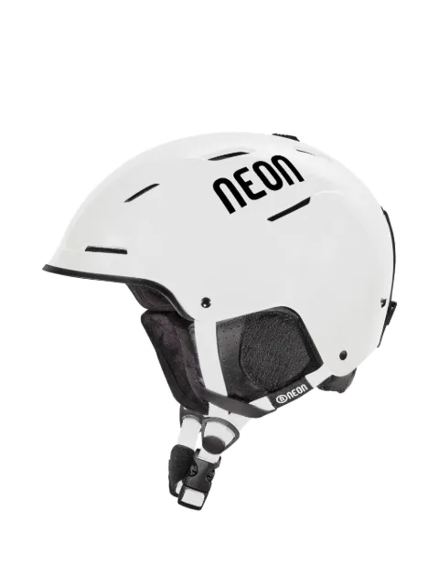 Neon logo-print ski helmet
