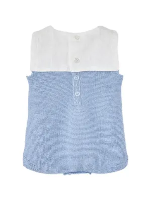 Pyjama Bébé Paz Rodriguez Laine Bretelles - Taille 6 Mois - Bleu Ciel - Neuf