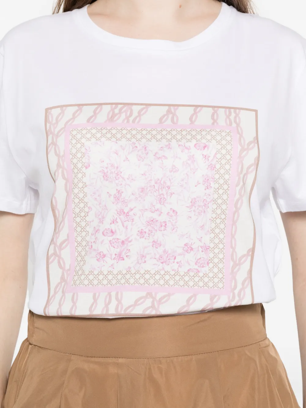 Marella T-shirt met bloemenprint Wit