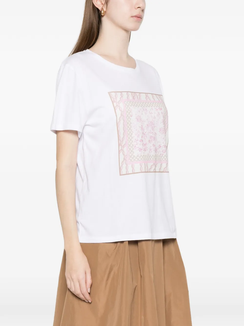 Marella T-shirt met bloemenprint Wit