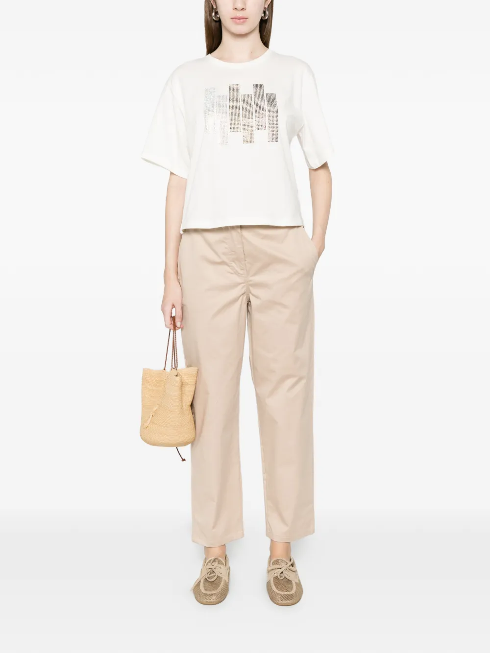  Marella Embellished T-shirt - White 