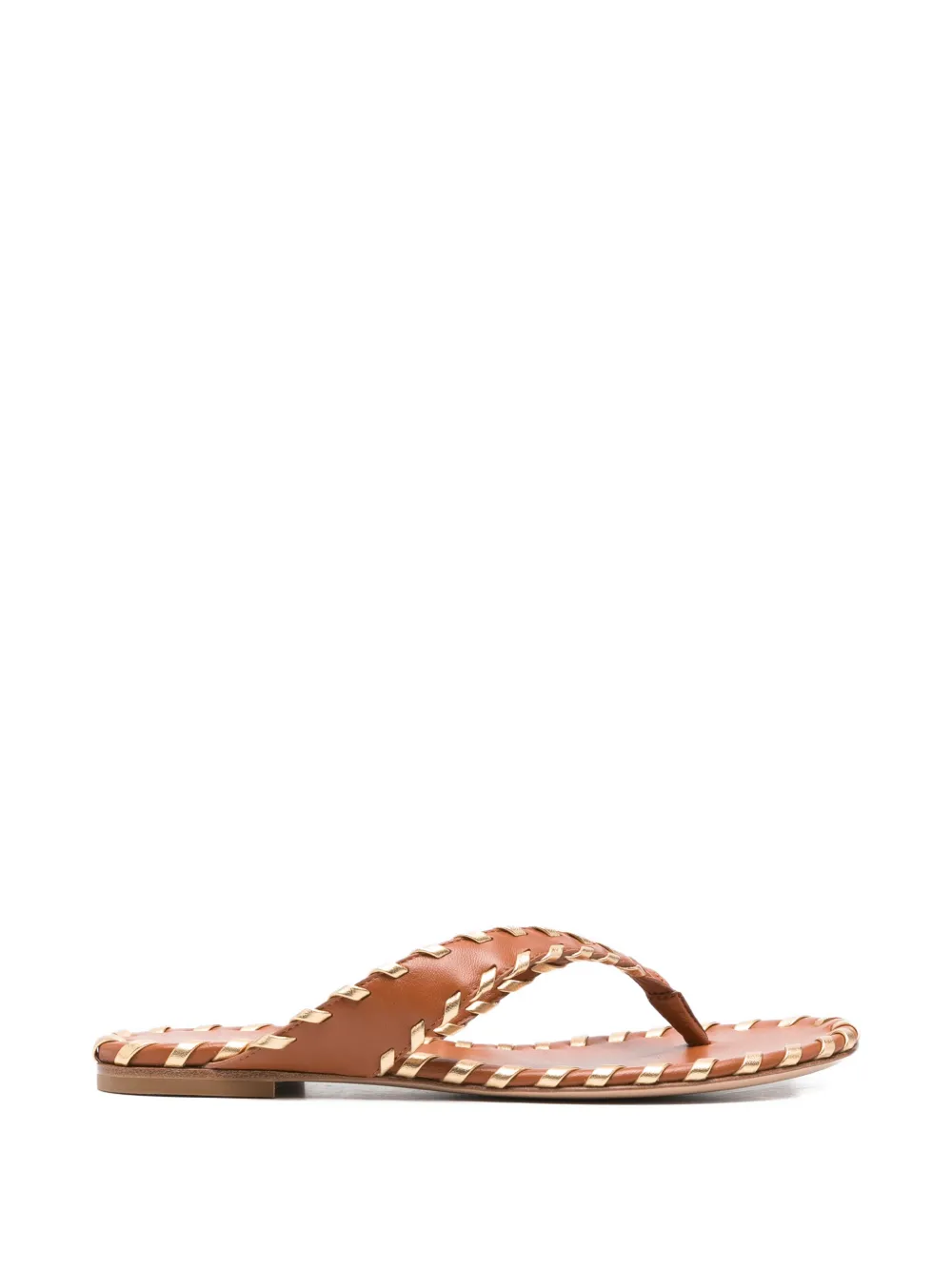 Gianvito Rossi Geweven leren sandalen Bruin