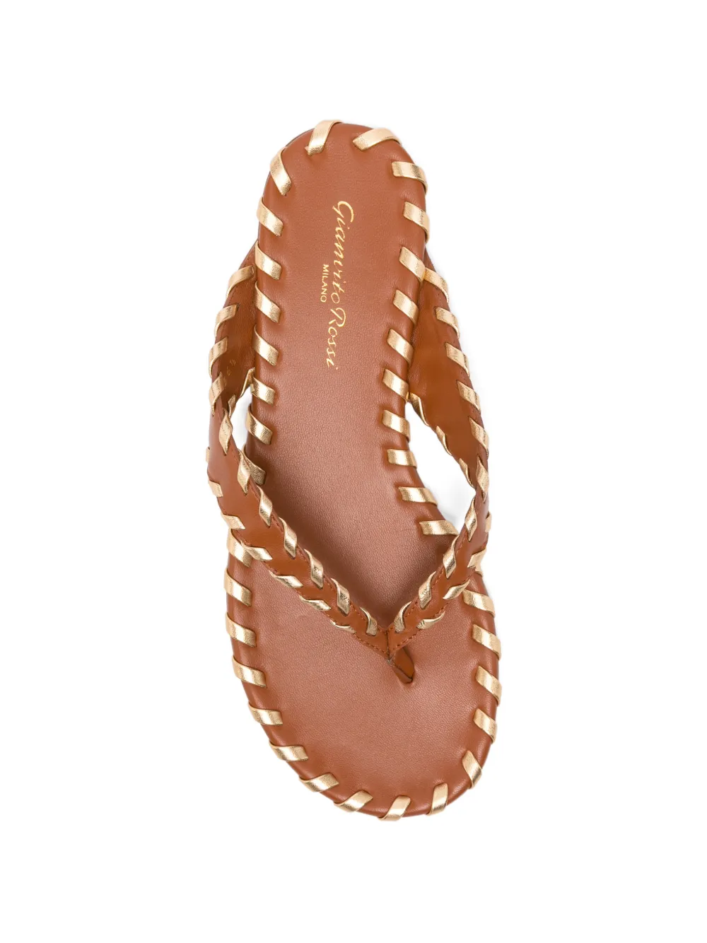Gianvito Rossi Geweven leren sandalen Bruin