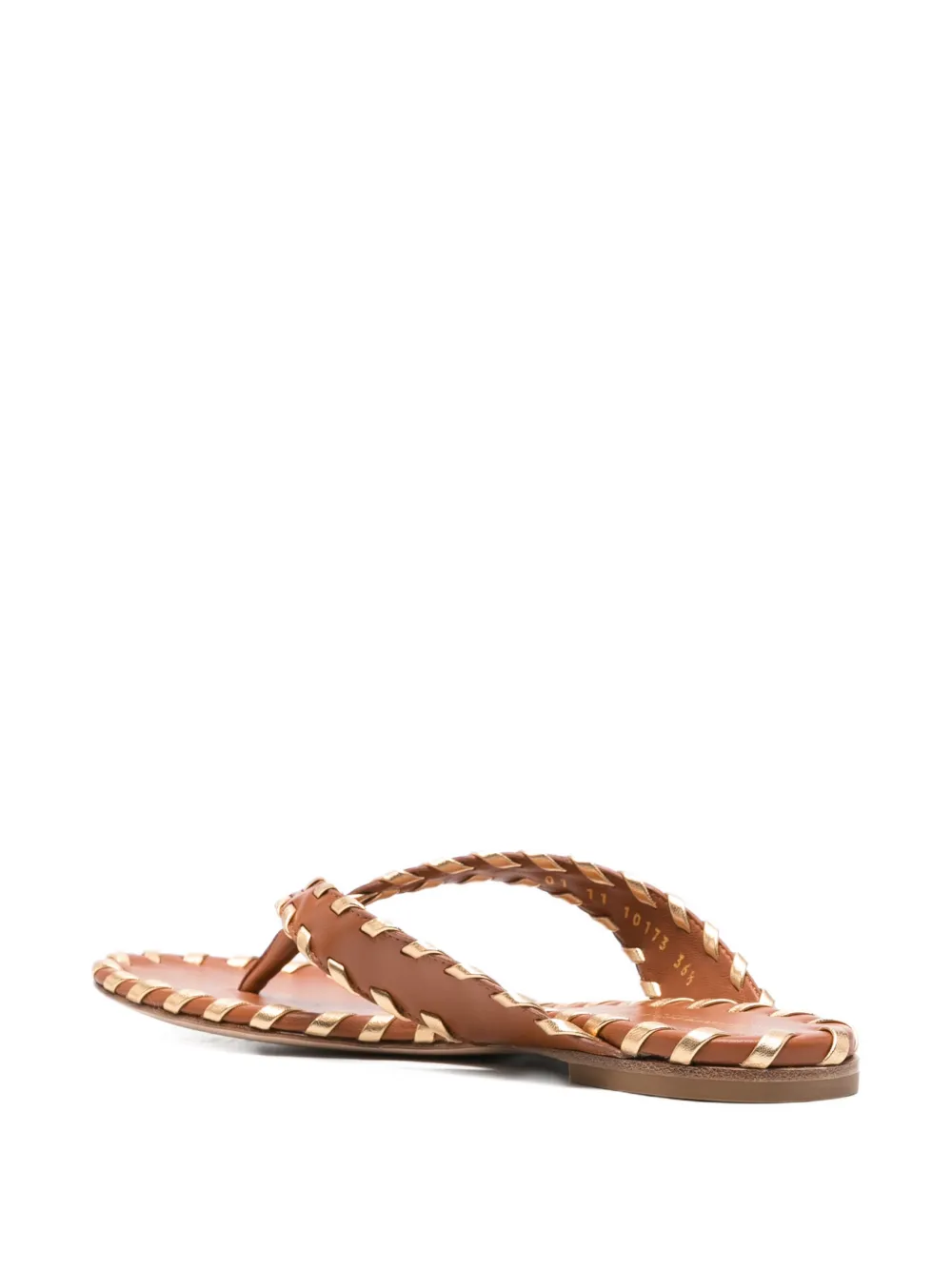 Gianvito Rossi Geweven leren sandalen Bruin