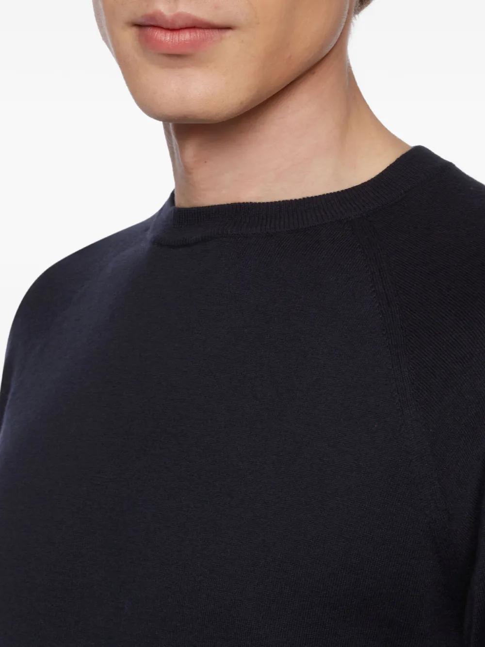 Brooks Brothers Trui met geribbelde afwerking Blauw