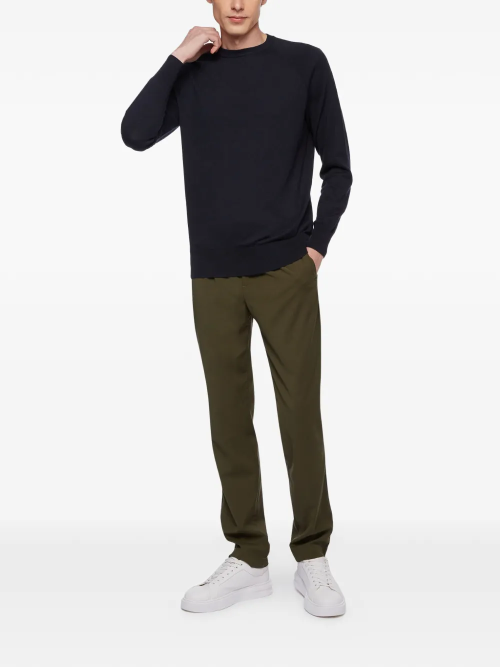  Brooks Brothers Ribbed-trims Sweater - Blue 