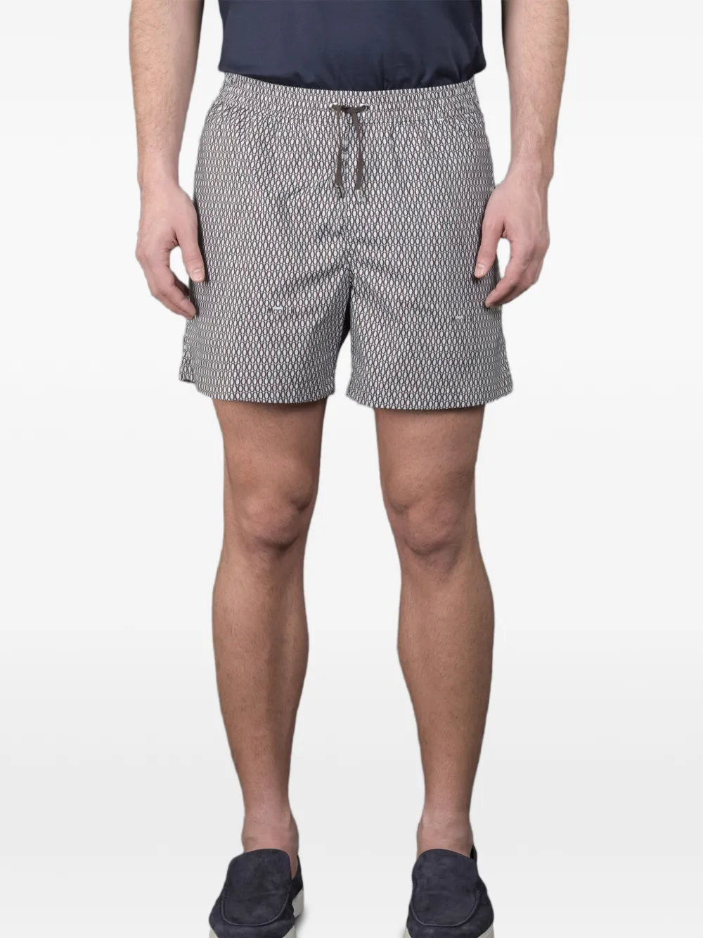 Moorer Zwembroek met geometrische print Bruin