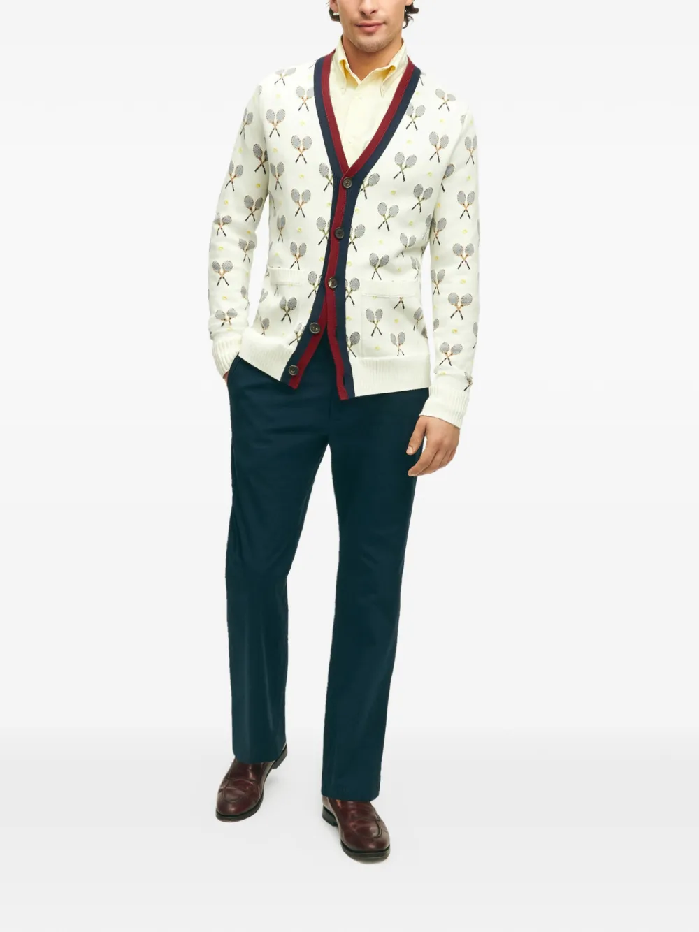 Brooks Brothers Vest met jacquard patroon Beige