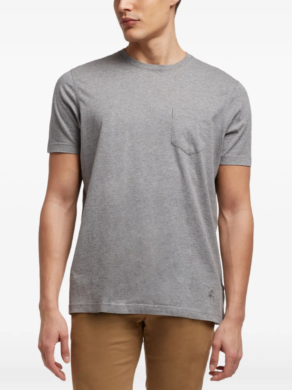 Brooks Brothers T-shirt met ronde hals en zak Grijs