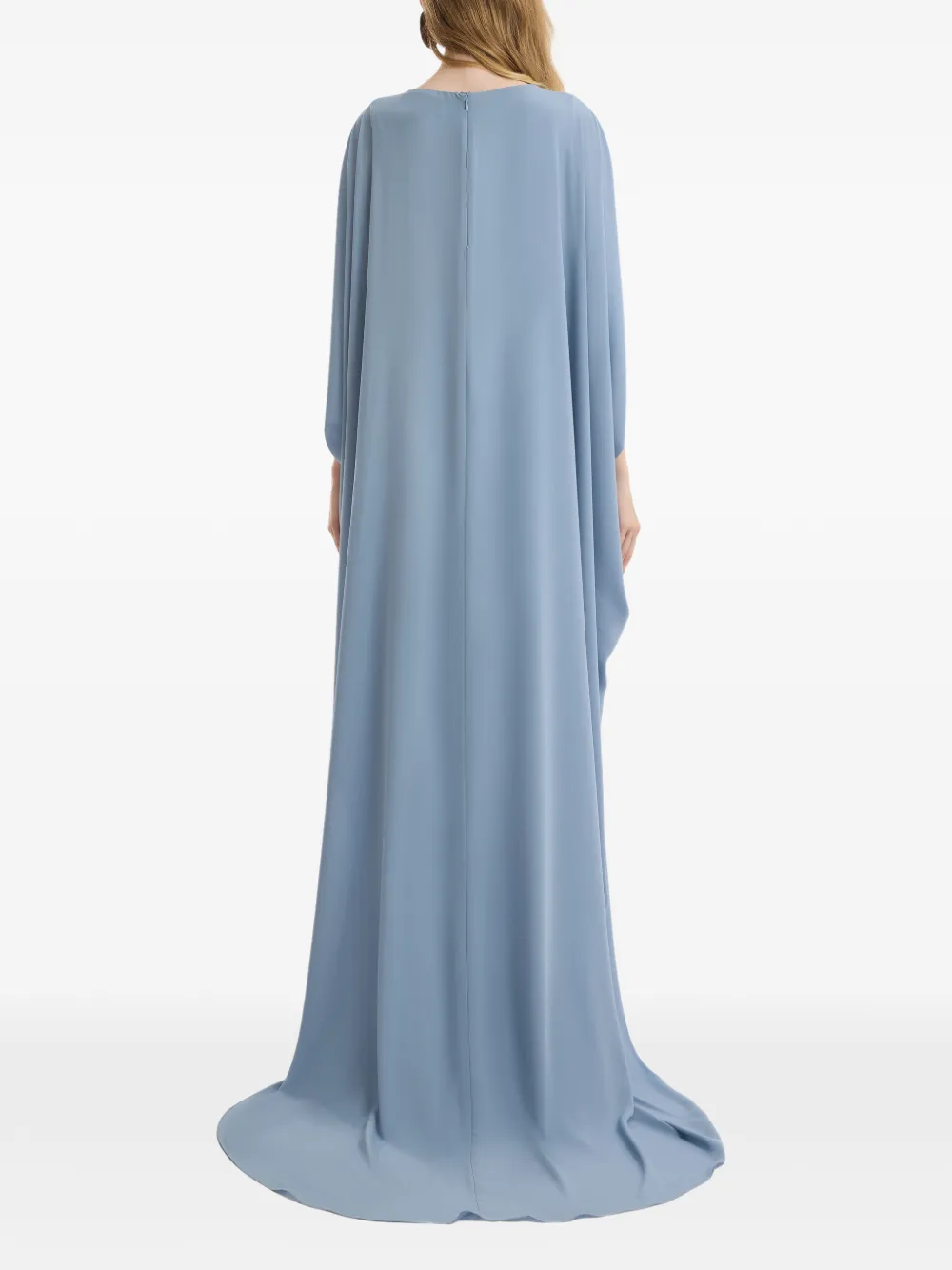 Gemy Maalouf Flowy maxi-jurk met hoge hals Blauw