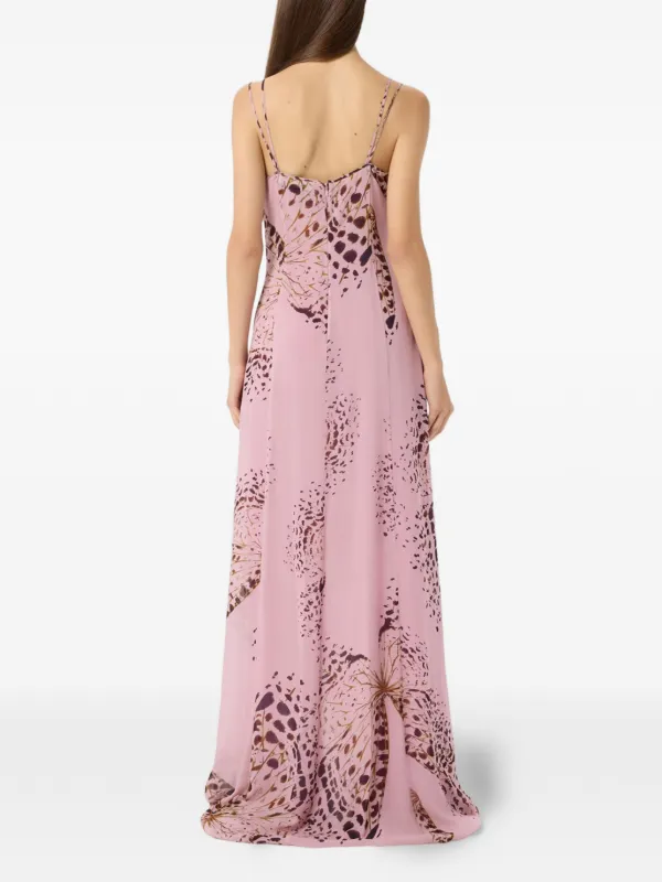 blumarine pink butterfly dress Blumarine Silk Butterfly Wing Maxi Dress