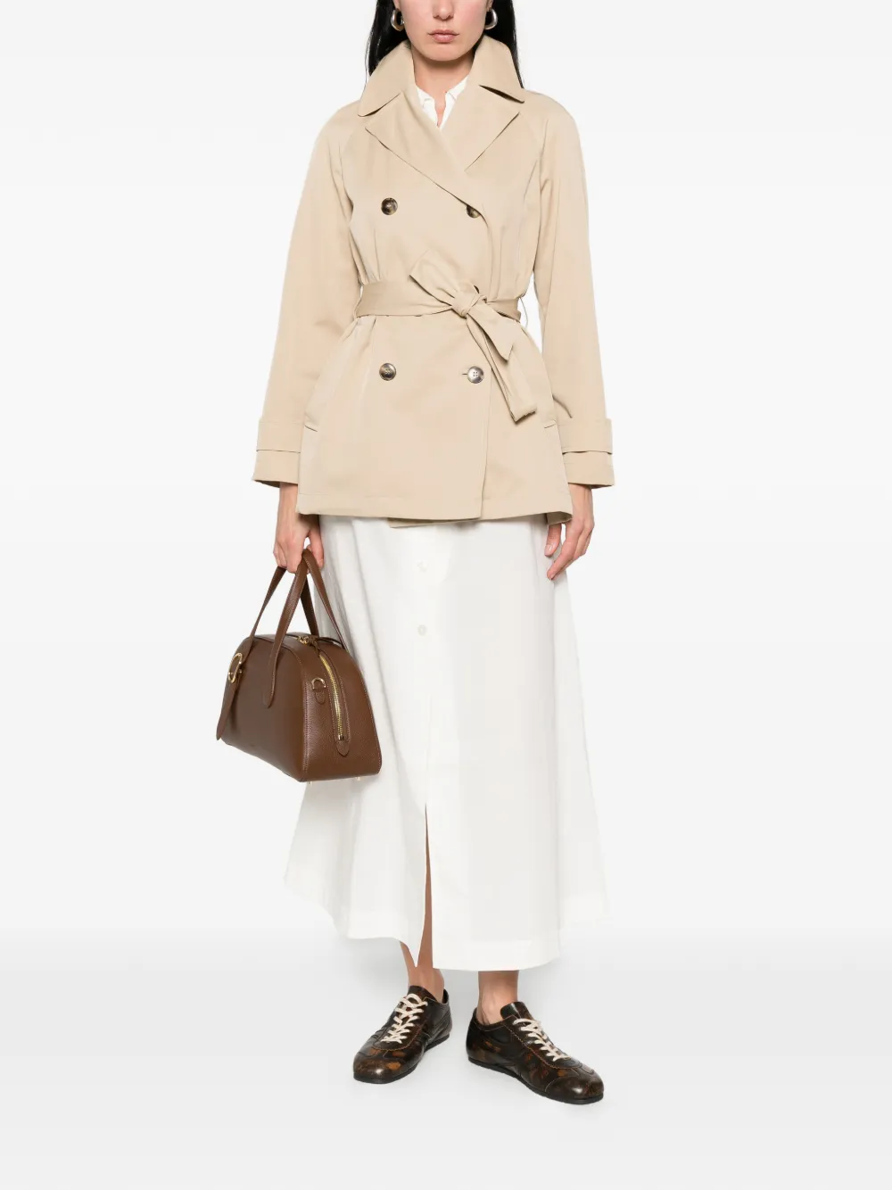  Marella Emmsottile Double-breasted Belted Jacket - Neutrals 