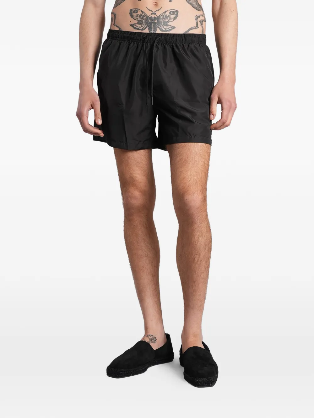 Tagliatore drawstring-waist logo-patch swim shorts - Nero