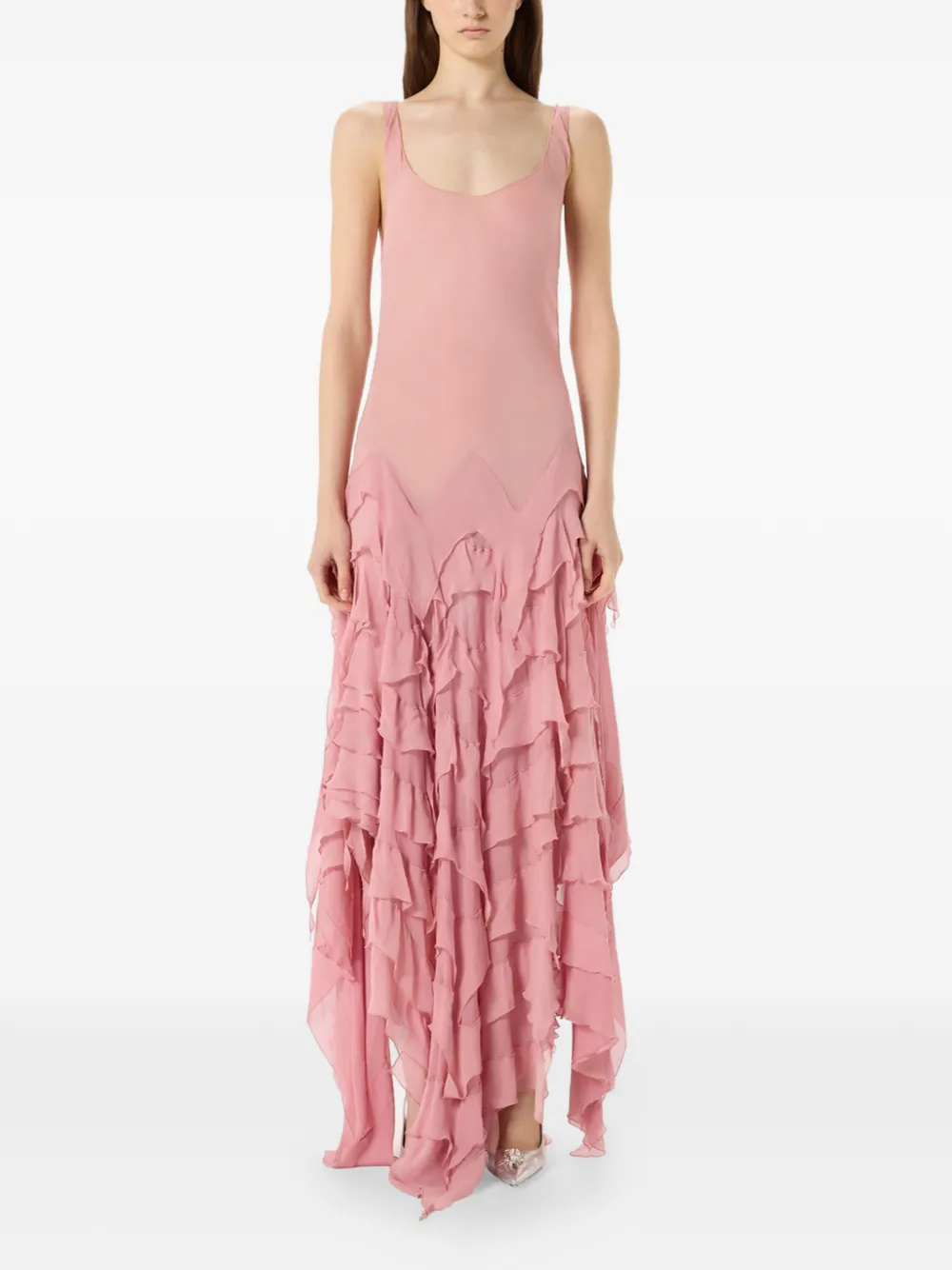 Blumarine Maxi-jurk met ruches Roze