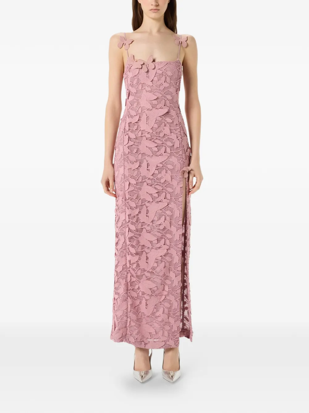 Blumarine Maxi-jurk met vlinderapplicatie Roze